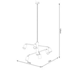 Schéma coté du Lustre Lemmi 6 acier blanc GU10