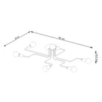Schéma coté : Lustre Vector 6 métal blanc E27