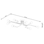 Schéma coté : Lustre Vector 8 métal blanc E27