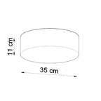 Schéma des dimensions du plafonnier Arena 35 : diamètre 35 cm, hauteur 11 cm