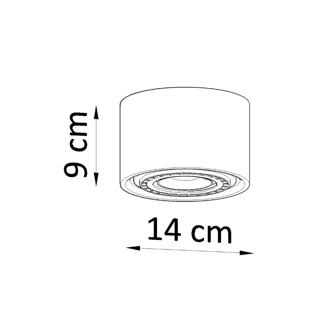 Schéma des dimensions du plafonnier Basic 1 béton