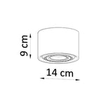 Schéma des dimensions du plafonnier Basic 1 béton