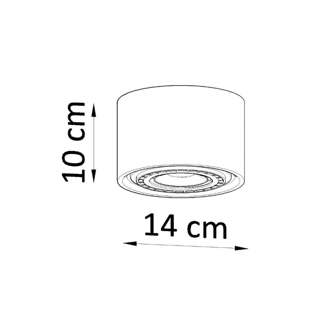 Schéma des dimensions du plafonnier basic 1 bois naturel