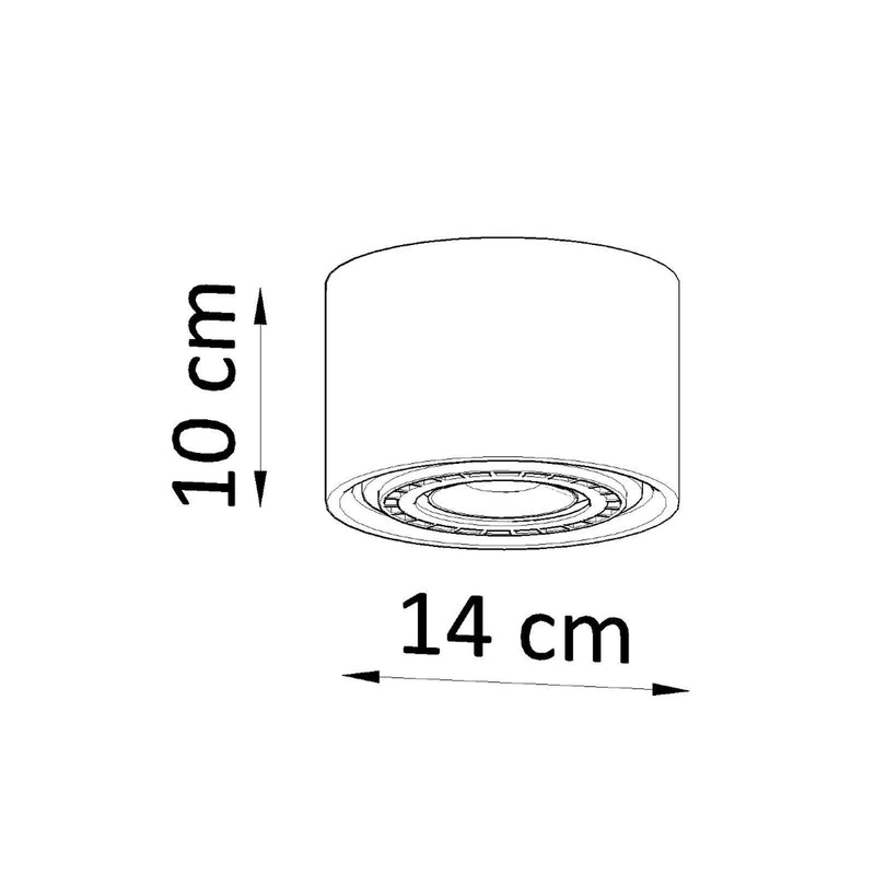 Dimensions Plafonnier Basic 1 bois naturel GU10