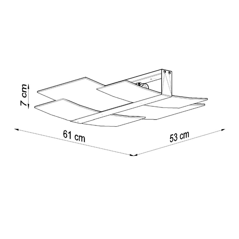 Dimensions Plafonnier Celia verre blanc et chrome E27