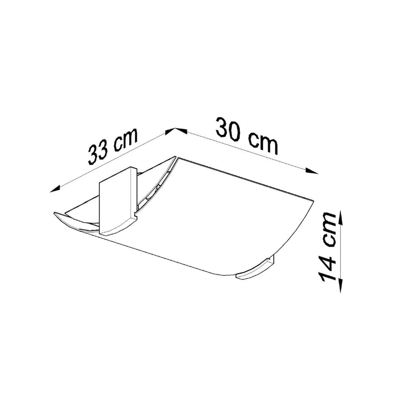 Dimensions Plafonnier Emilio bois et verre blanc E27