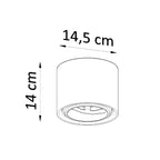 Schéma des dimensions du plafonnier Kalu
