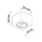Schéma des dimensions du plafonnier Seida