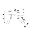 Schéma des dimensions de l'plafonnier Eyetech noir