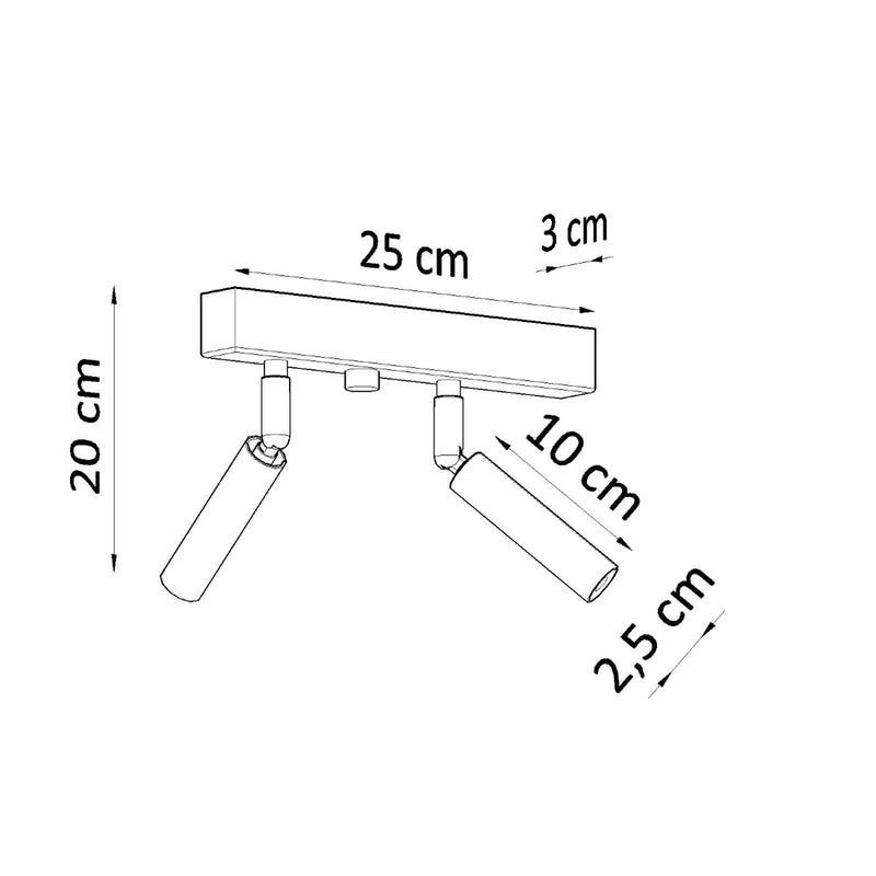 Dimensions Plafonnier Eyetech 2 noir G9