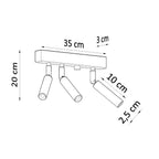 Schéma des dimensions de l'plafonnier Eyetech noir