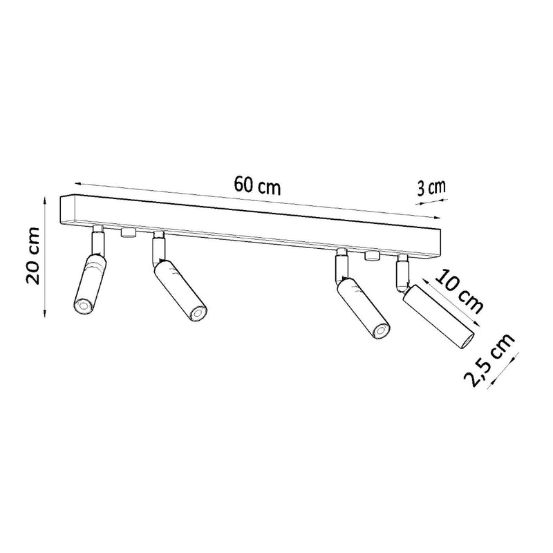 Dimensions Plafón Eyetech 4 blanco G9