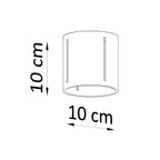 Dimensions du plafonnier Inez, diamètre 10 cm, hauteur 10 cm
