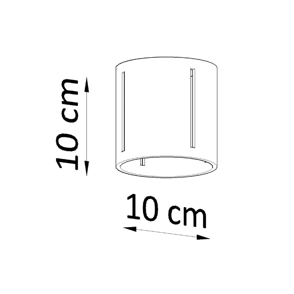 Dimensions du plafonnier Inez, diamètre 10 cm, hauteur 10 cm