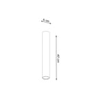 Schéma des dimensions du plafonnier Lagos 40 : diamètre 6 cm, hauteur 40 cm