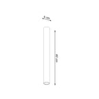 Schéma des dimensions du plafonnier Lagos 60 : diamètre 6 cm, hauteur 60 cm