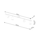 Schéma coté du Plafonnier Lemmi 4 acier blanc GU10