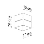 Schéma des dimensions du plafonnier Lobo : 10 x 10 cm, hauteur 10 cm
