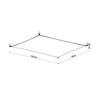 Schéma des dimensions du plafonnier Luna 3, 130 sur 105 cm, retombée 15 cm