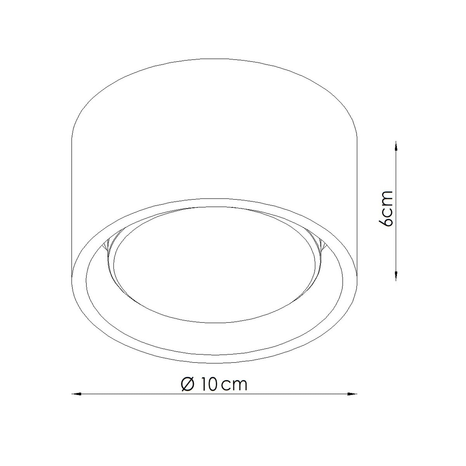 Schéma coté : Plafonnier Modo 1 aluminium blanc Gx53