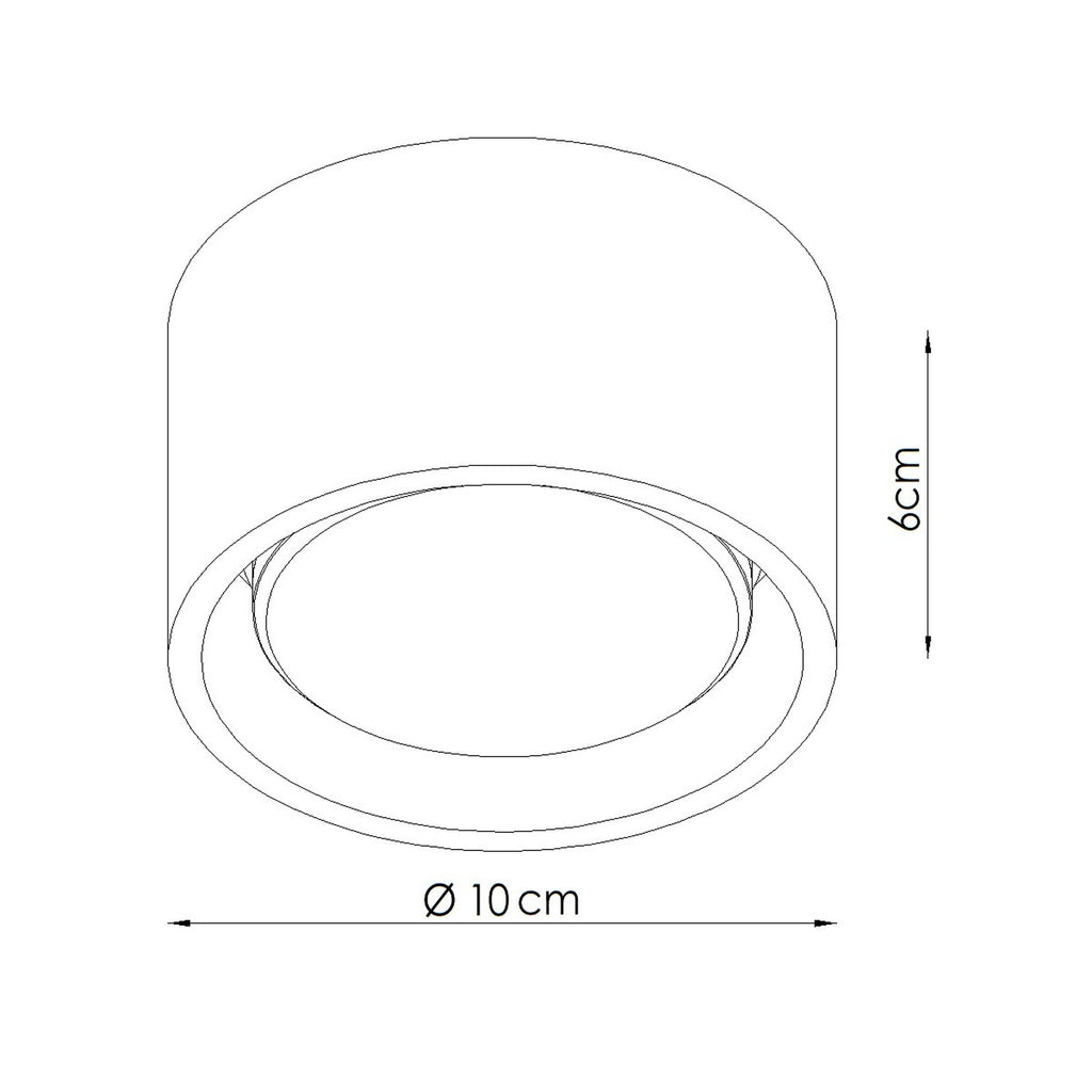 Schéma coté : Plafonnier Modo 1 aluminium jaune Gx53