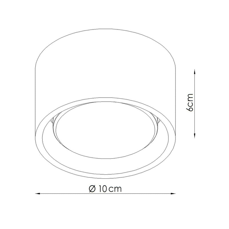 Dimensions Plafonnier Modo 1 aluminium taupe Gx53