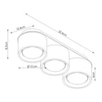 Schéma coté : Plafonnier Modo 3 aluminium beige Gx53