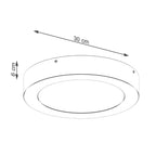 Schéma coté du Plafonnier Onyx 30 LED rond aluminium blanc