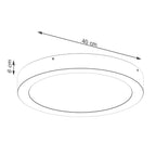 Schéma coté du Plafonnier Onyx 40 LED rond aluminium blanc
