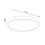 Schéma coté du Plafonnier Onyx 50 LED rond aluminium noir
