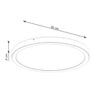 Schéma coté du Plafonnier Onyx 60 LED rond aluminium blanc