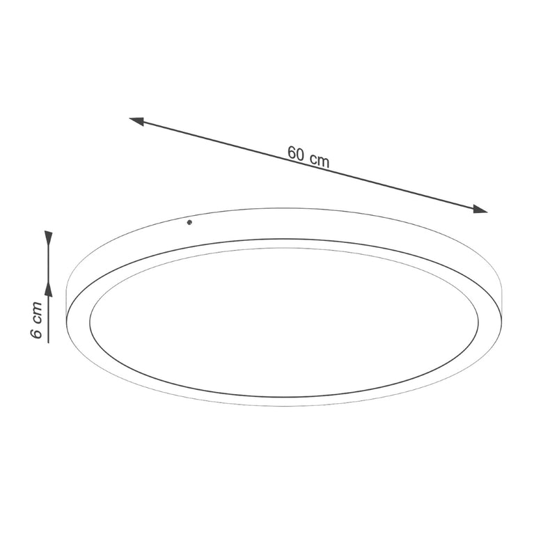 Dimensions Plafonnier Onyx 60 LED rond aluminium blanc