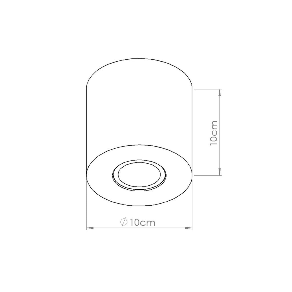 Schéma coté : Plafonnier Orbis béton vert olive GU10