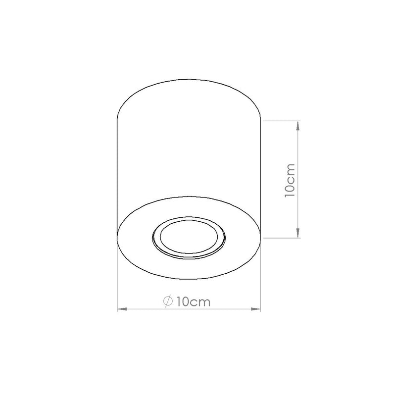 Dimensions Plafonnier Orbis béton vert olive GU10