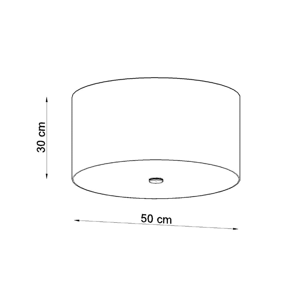 Schéma des dimensions du plafonnier Otto 50, diamètre 50 cm, hauteur 30 cm