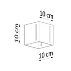 Dimensions du plafonnier Pixar : cube 10 x 10 x 10 cm