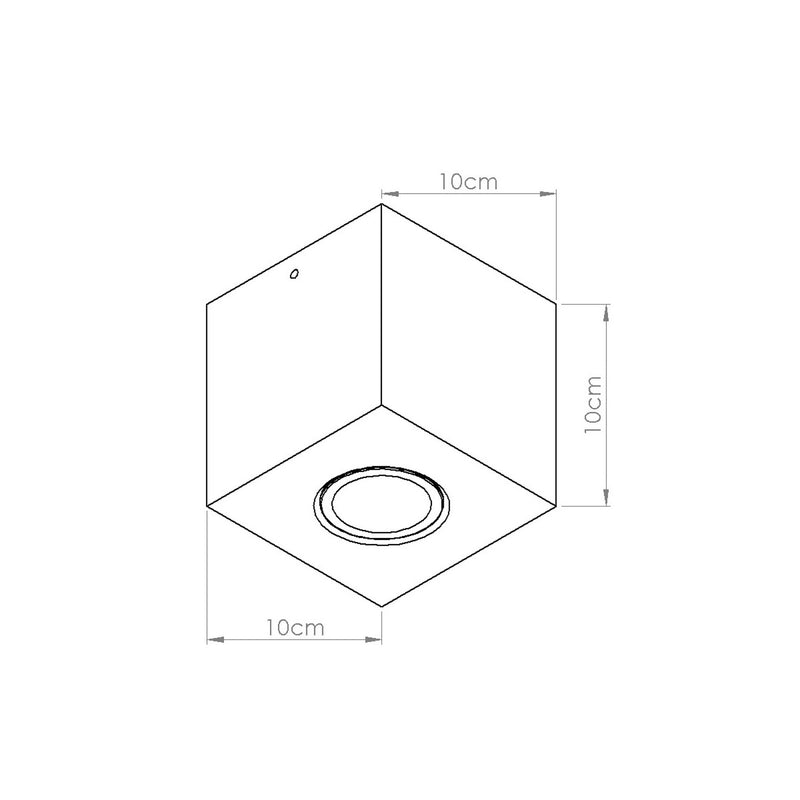 Dimensions Plafonnier Quad béton vert olive GU10