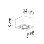 Schéma des dimensions du plafonnier Quatro 1 béton