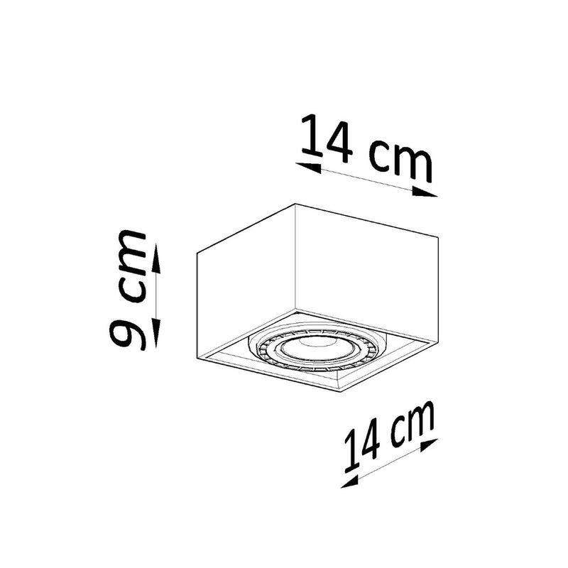 Dimensions Quatro 1 Concrete Ceiling Light GU10