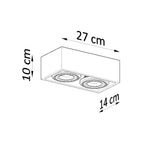 Schéma des dimensions du plafonnier quatro 2 bois naturel