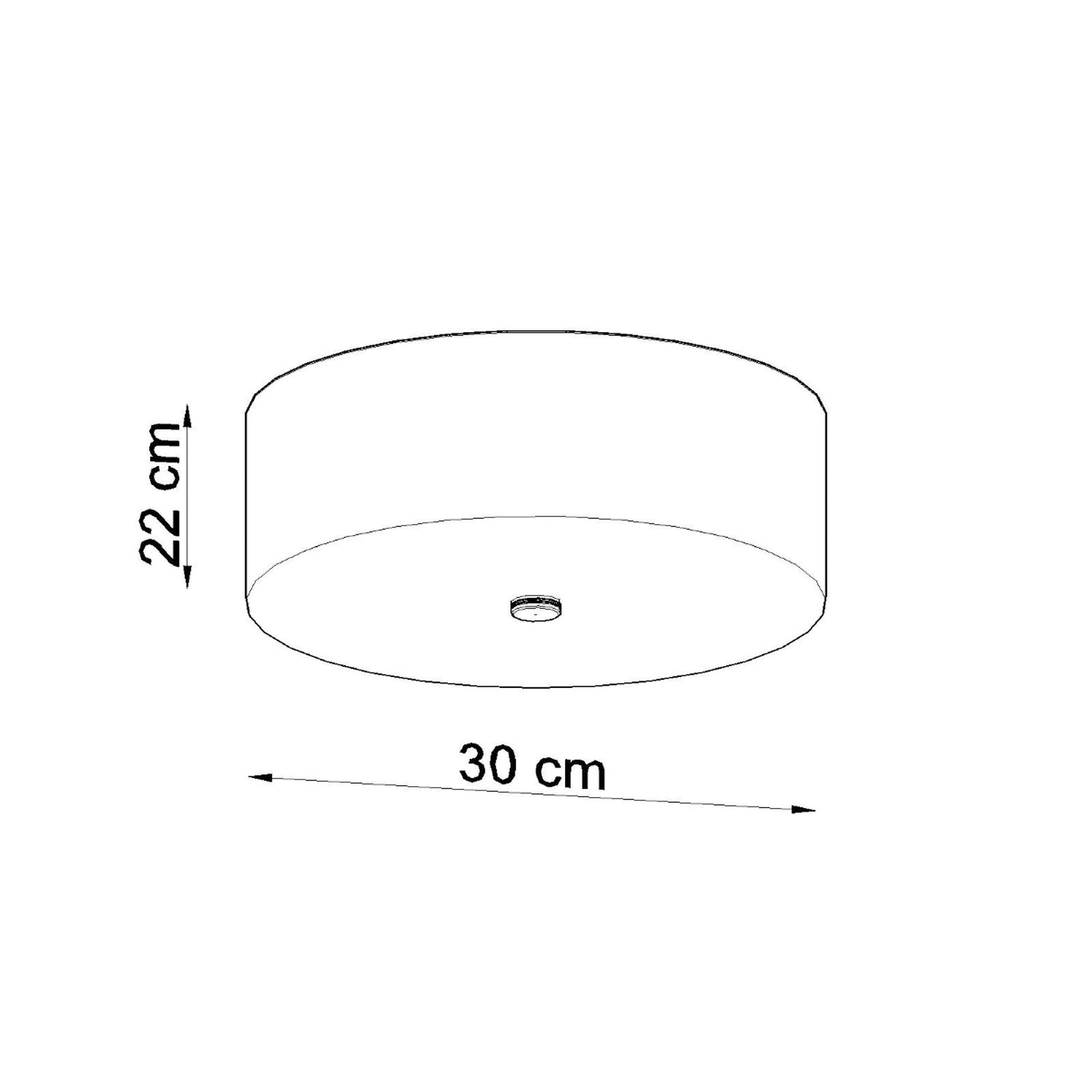 Schéma des dimensions du plafonnier Skala 30, diamètre 30 cm, hauteur 22 cm
