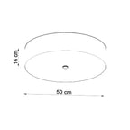 Schéma des dimensions du plafonnier Skala 50, diamètre 50 cm, hauteur 16 cm