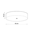 Schéma des dimensions du plafonnier Skala 60, tambour de 60 cm, hauteur 16 cm