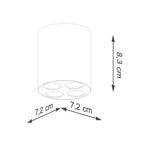 Schéma coté du Plafonnier Zoe LED rond aluminium blanc