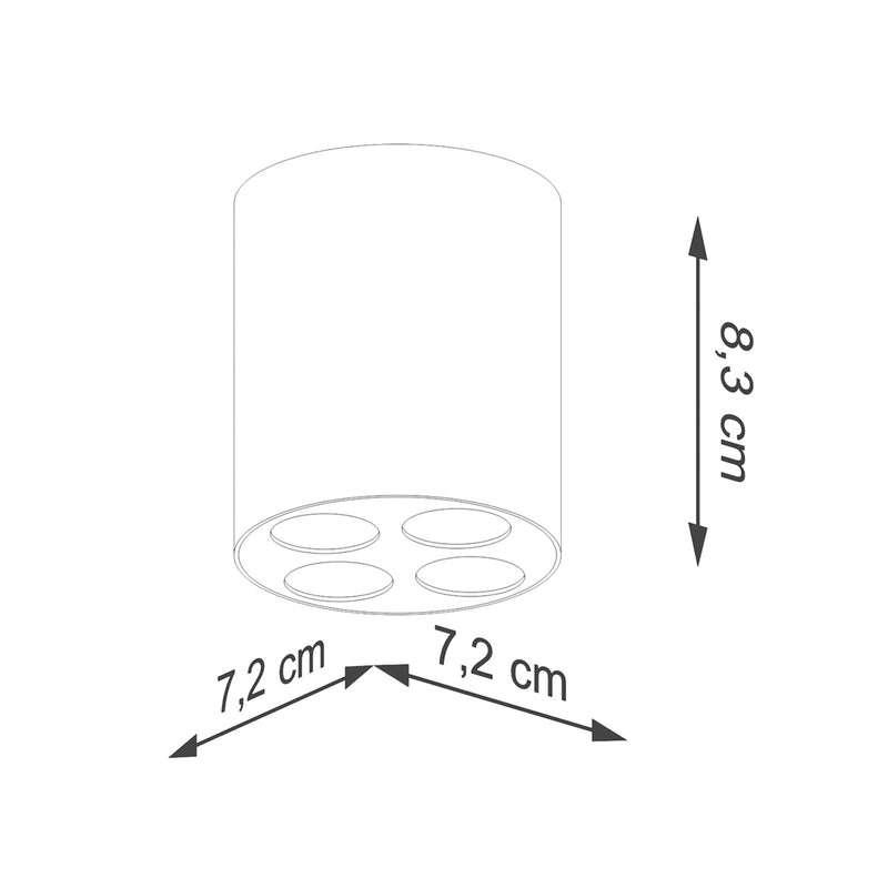 Dimensions Plafón Zoe LED redondo aluminio negro