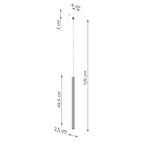 Schéma coté de la Suspension Arche tube cannelé blanc G9