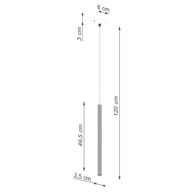 Dimensions Schwarze Wellrohr-Bogenpendelleuchte G9