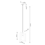 Schéma coté de la Suspension Aries cadre en bois wengé E27