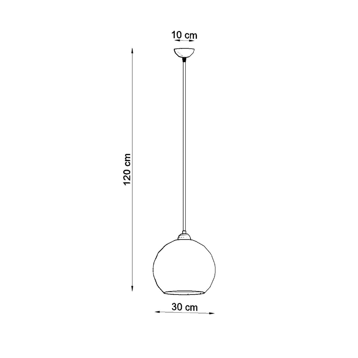 Dimensions de la suspension Ball, boule de 30 cm, hauteur jusqu'à 120 cm