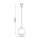 Dimensions de la suspension Ball, boule de 30 cm, hauteur jusqu'à 120 cm